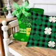 thumbnail image 3 of St Patricks Day Green Black Buffalo Plaids Pillow Covers 16x16 Inch Ireland Lucky Clover Shamrock Blessed Spring Farmhouse Decorations Throw Pillow Cases Cotton Linen for Sofa Couch, 3 of 4