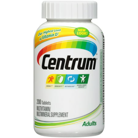 Centrum Adult (200 Count) Multivitamin / Multimineral Supplement Tablets, Vitamin D3