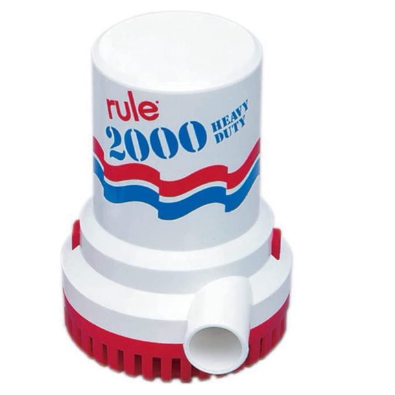 Rule 10, Bilge Pump, 2000 GPH, Non-Automatic, 12 Volt