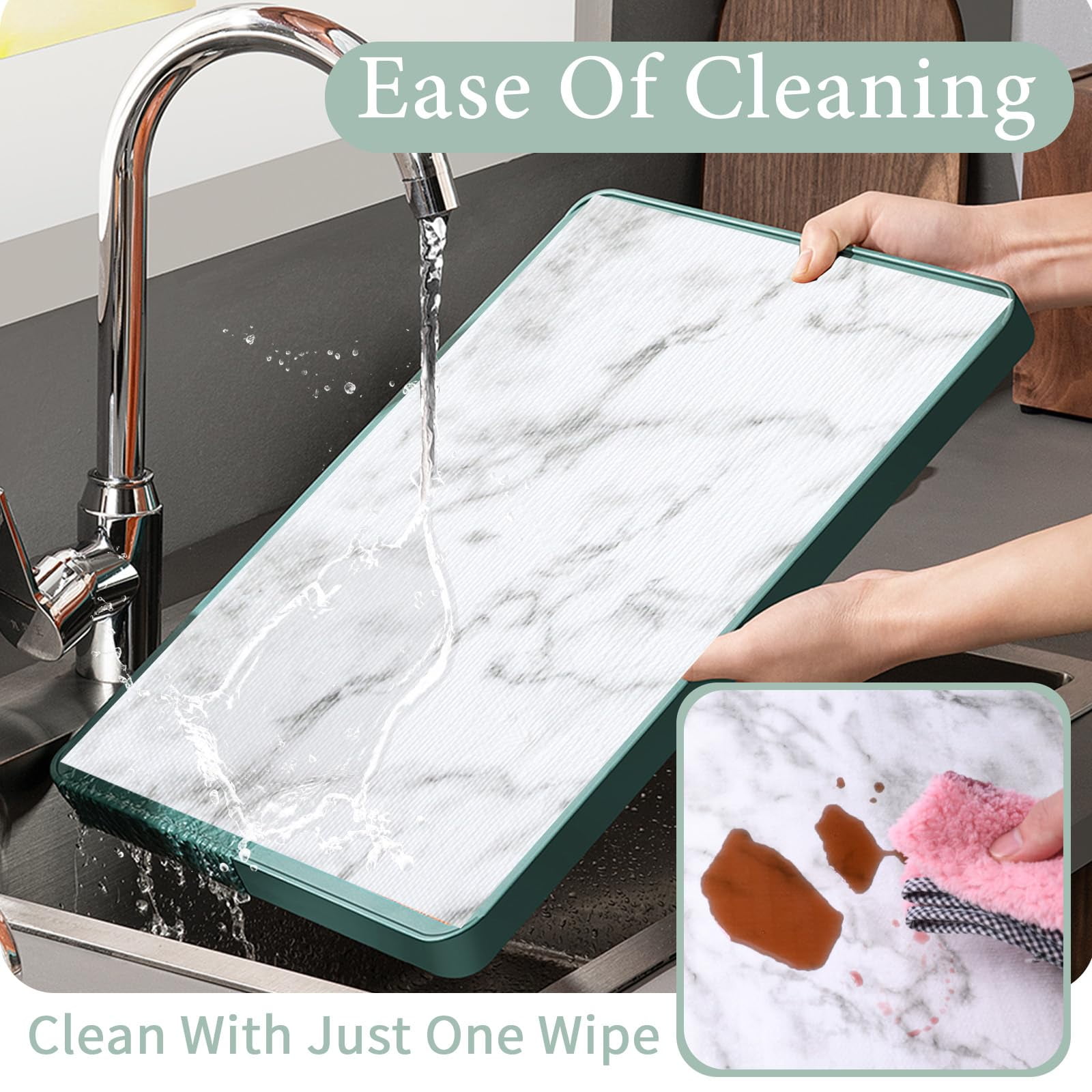 12 in X 118 in Drawer and Shelf Liner for Kitchen Cabinet : Non Slip Waterproof Shelf Paper EVA Non Adhesive Refrigerator Liners White Marble Easy Liners for Bathroom Cupboard .