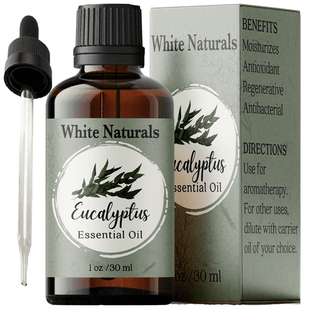 100% Organic Eucalyptus Essential Oil, Relaxing and Calming Essential Oil for Home Diffuser by White Naturals