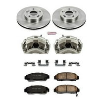 PowerStop Front Stock Replacement Brake Pad and Rotor Kit with Calipers Fits: HONDA Select Models KCOE2558