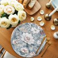 thumbnail image 2 of Round Placemats White Pink Flowers Leaf 15 inch Set of 4 Table Mats for Dining Table Vintage Plant Leaf Heat Resistant Non-Slip Kitchen & Home Decorative Place Mat Set, 2 of 8