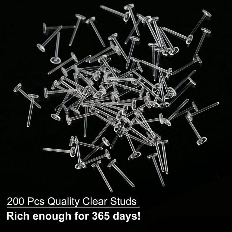  200pcs Clear Earrings For Sports,3mm Clear Earrings For  Sensitive Ears,Invisible Earrings Clear Earrings For Work, Clear Plastic  Earrings For Sports: Clothing, Shoes & Jewelry