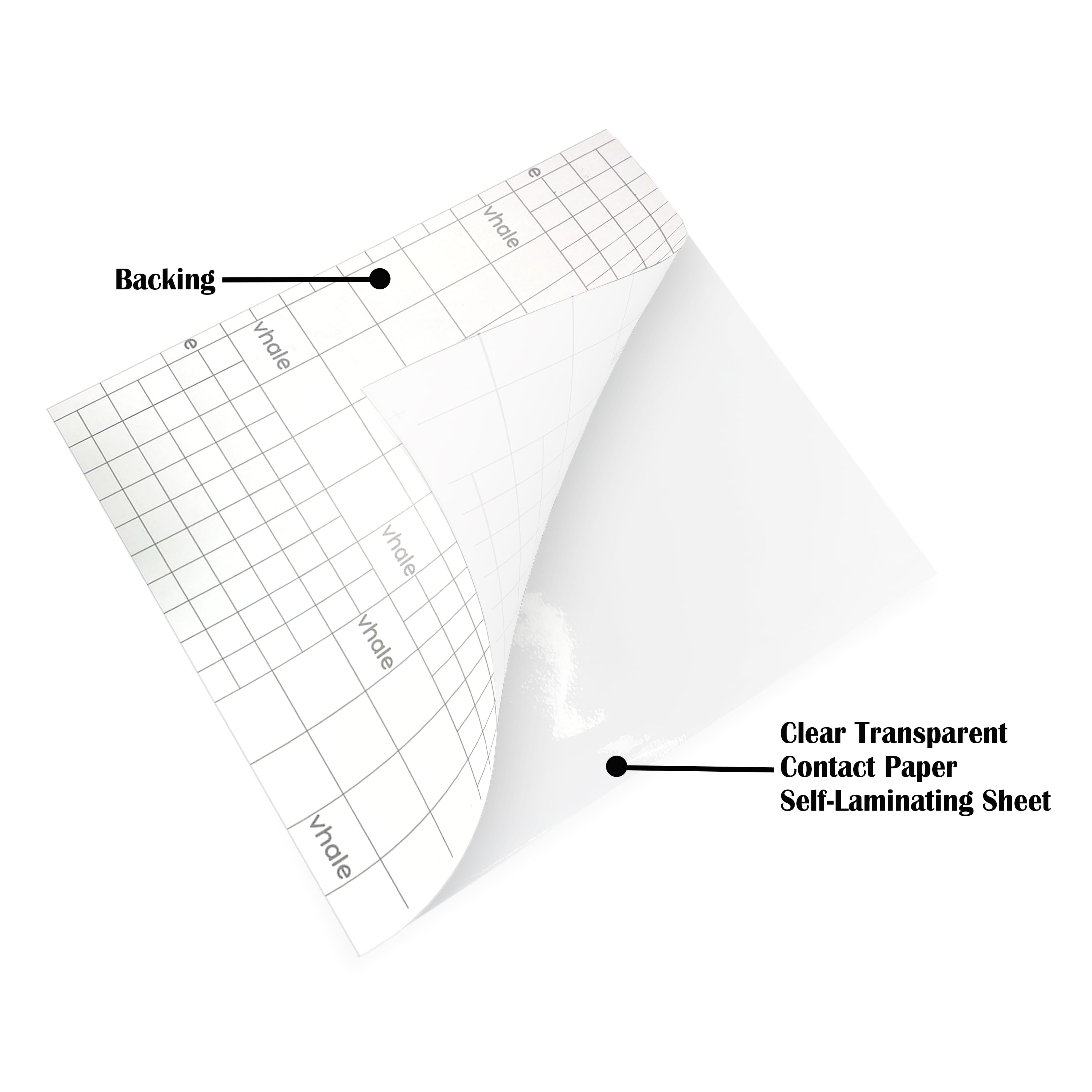 VHALE Glossy Clear Self-adhesive Overlay Laminating Sheet Contact Papers, 7 X 8 Inches, 3.15 Mil, Pack of 100
