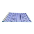 thumbnail image 2 of Ahgly Company Machine Washable Indoor Square Solid Blue Modern Area Rugs, 6' Square, 2 of 4
