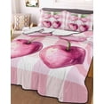 thumbnail image 3 of Quilts Full Size, Spring Cherry Fruit Soft Comforter Bedding Set for Bed, Farmhouse Buffalo Plaid Pink Bow Lightweight Quilted Bedspread with Pillow Cover(2 Pieces) for All Season, 78x90 Inch, 3 of 6