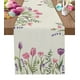 thumbnail image 3 of Camino de mesa de flores y mariposas, mantel de lino y algodón, cubierta de lujo para cocina y cena, decoración de fiesta de boda, Primavera, 3 of 5