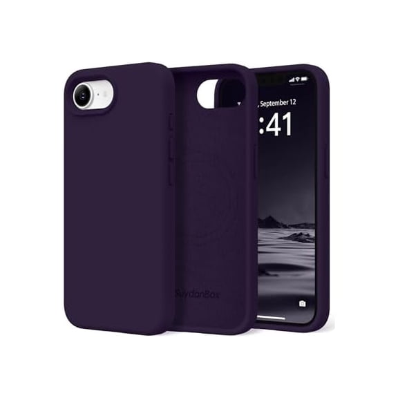 Eryueer Magnetic for iPhone 17e/iPhone 16e Case Compatible with MagSafe, [Soft Anti-Scratch Microfiber Lining] Slim Silicone Shockproof Protective Phone Case for iPhone 17e/16e 6.1" Deep Purple