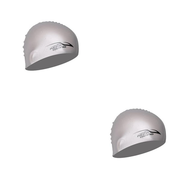 Greeniant Keep Diving Gorro de natación elástico para exteriores Gorros de interior Impermeable Tamaño libre Gorro de piscina Cubierta para la cabeza No.05 2piezas Greeniant CBP190770