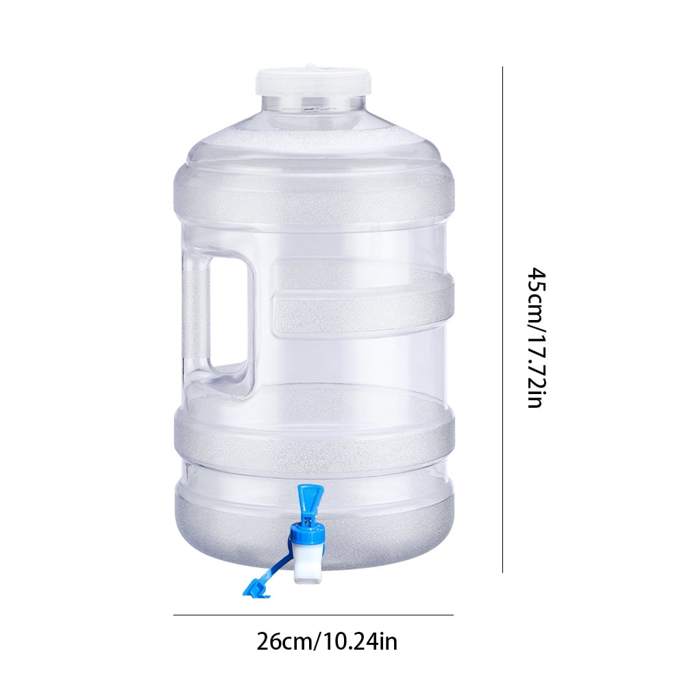 Yucurem 5 Gallon Pure Water Storage Bucket with Faucet, Clear Outdoor Water Jug Water Tank with Handle for Camping Hiking Self-Driving Tour Sports (White)