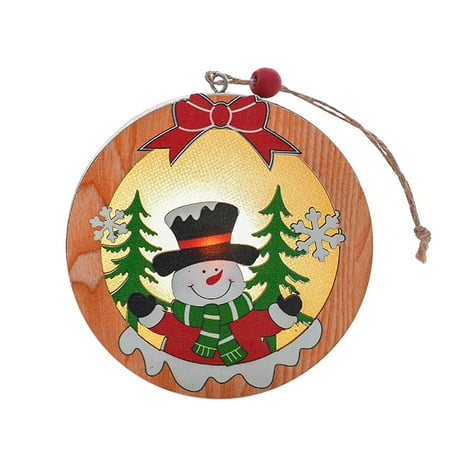 

Veki Scene Wooden Five-Pointed Christmas Decoration Glowing Decorations Star Pendant Home Decor Hanging Stained Glass Birds