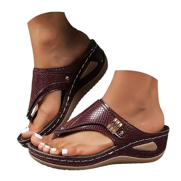 Mostsola Flip Flops with Arch Support for Women 2025 Retro Wedge Sandals Comfortable Dress Shoes