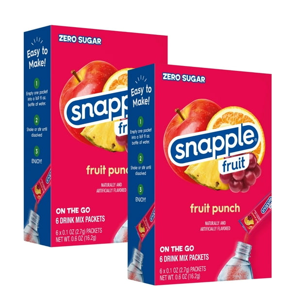 Snapple Fruit Powdered Drink Mix Fruit Punch Flavor Powder Beverages