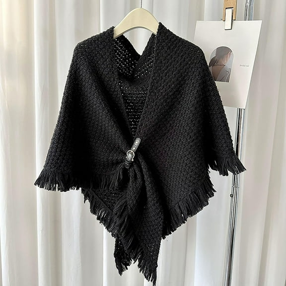 Womens Large Front Poncho Sweater Wrap Topper Knitted Elegant Shawls Cape Men's Cold Weather Scarves Toddler Plaid Scarf Girl Desert Scarf Scarf Blanket Stretchy Scarves Silk Satin Scarf for Hair