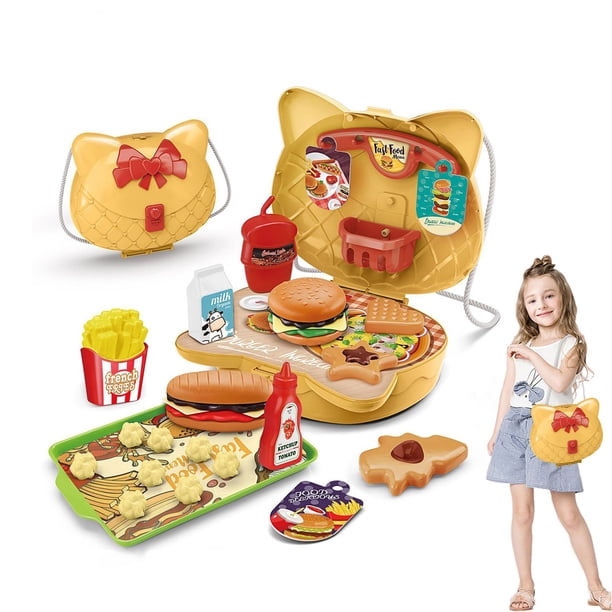 XWSHYW Juguetes para Niños Pequeños Juego de Juguetes para Jugar a Las Casitas para Niños, Bolso de Belleza de Cocina, Bolso de Vestir para Niñas, Serie de Viaje, Cocina de Simulación, Juego de Jugue