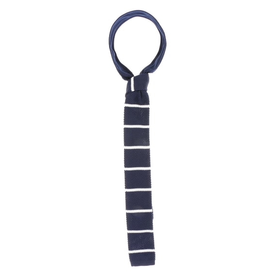 Fashion Men's Colourful Knitted Ties Skinny Woven Cravate Narrow Neckties - Navy Blue