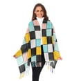 thumbnail image 3 of FORMRS Womens Scarf Winter Soft Long Big Warm Shawls Wrap Tassel Scarves, Yellow Checkered Pattern, 3 of 9