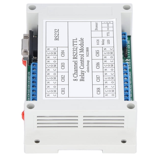 Serial Port Remote Control Switch, RS232 Interface Less Interference Relay Module Easy To Operate For Smart Home For Automation With Shell