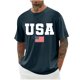 thumbnail image 1 of Camisas de Manga Larga para Hombres Imprimir Cuello Redondo Manga Corta Blusa Algodón Lino Poliéster, Camisa de Moda Casual para Hombres, 1 of 3