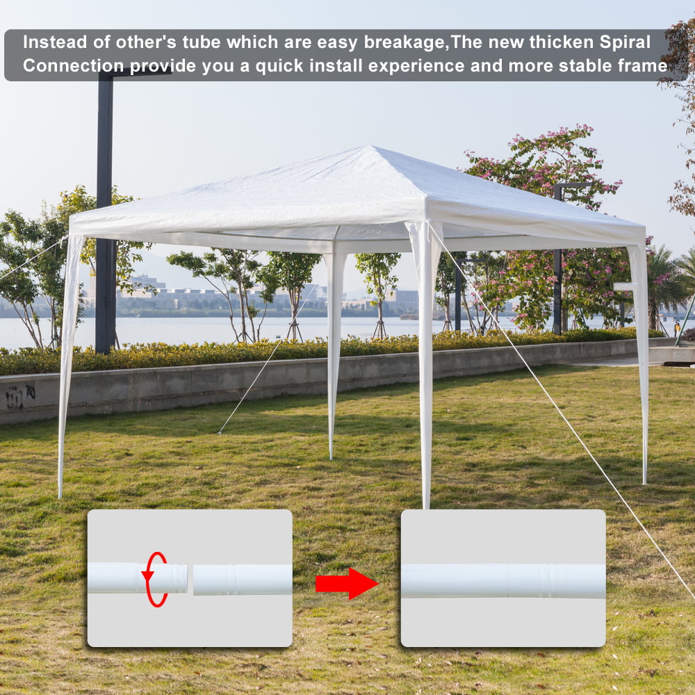 10 x 10 Easy Set-up Canopy Tent Commercial Instant Tents Market stall with 3 Removable Sidewalls and Portable Bag (White)