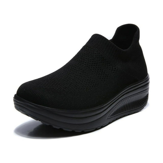 LSLJS Sport Chaussures pour Femmes Tissées en Maille Respirante Ajourée Mode Décontractée Chaussures de Course, Espadrilles pour Femmes