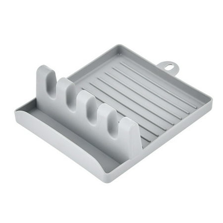 

Cookware Desktop Holder Kitchen Spoon Spatula Rest Rack Organizer Chopstick Scoop Holder Plastic Grey
