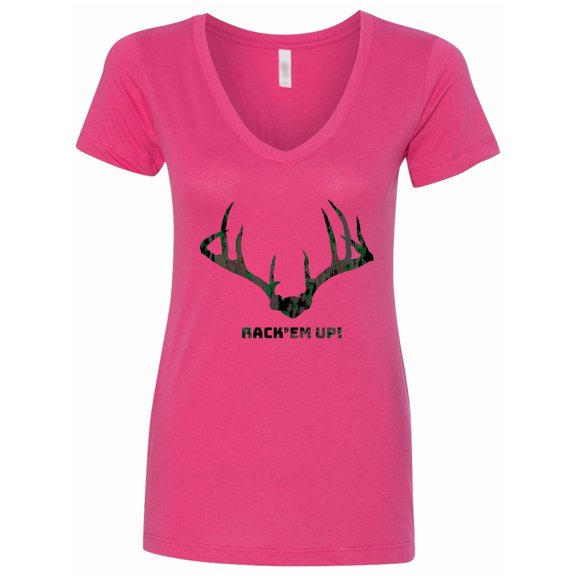 Inktastic Rack 'em Up in Camo Women's V-Neck T-Shirt