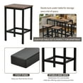 thumbnail image 3 of 5-Piece Dining Table Set with Counter Height Table & 4 Bar Stools, Industrial Kitchen Dining Table Set with Footrest & Backrest, Space-Saving Dinette Set for Pub, Dining Room, Restaurant, Dark Brown, 3 of 7