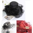 thumbnail image 4 of Eoperou Women Performance Hat See-through Mesh Flower Decor Wide Brim Medieval Curling Edge Hollow Out Banquet Cap Stage Show Cap, 4 of 8