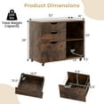 thumbnail image 3 of Gymax 3-Drawer Mobile File Cabinet w/ Open Adjustable Storage Shelf for Ho me Office Rustic Brown, 3 of 10