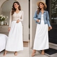 thumbnail image 5 of Women's Soft Satin Half Slip - Lace Long Underskirt for Under Dresses, Comfortable and Elegant, 5 of 8