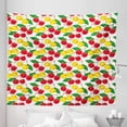 thumbnail image 1 of Fruit Tapestry, Graphic Colorful Cherries with Leaves Pattern Fresh Ripe Juicy Tasty Summertime, Fabric Wall Hanging Decor for Bedroom Living Room Dorm, 5 Sizes, Red Yellow Green, by Ambesonne, 1 of 1