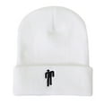 thumbnail image 1 of 1 Pce Tuque Tricotée, Bonnet Décontracté en Coton Unisexe Blanc, 1 of 7