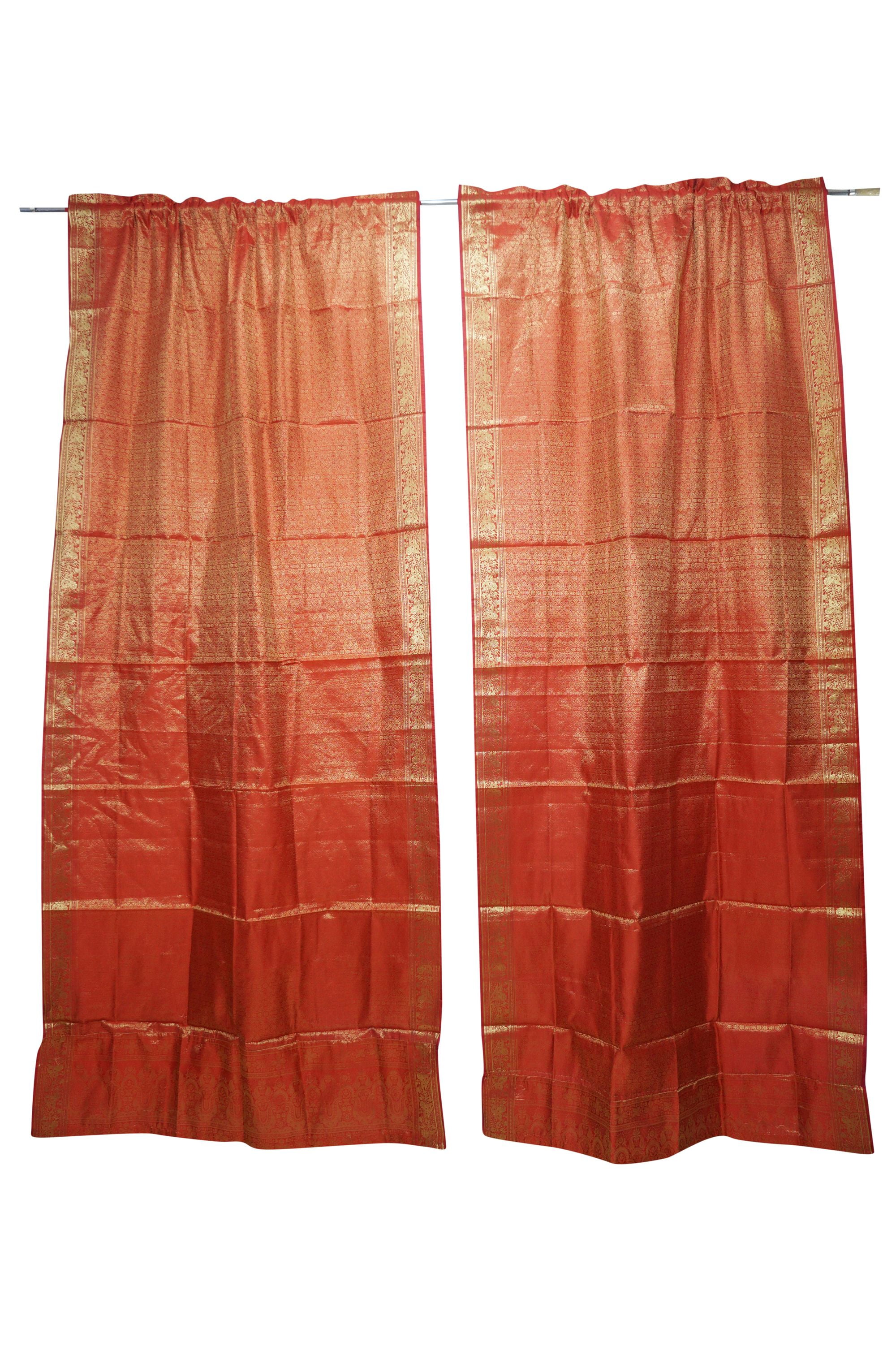 Mogul 2 Indian Sari Curtains Window Treatment Draperies Door Panel