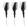 thumbnail image 1 of 3pcs Metal Tip H Ing Comb Double Use With Soft Nylon H Salon H Dye Brush For Hai, 1 of 5