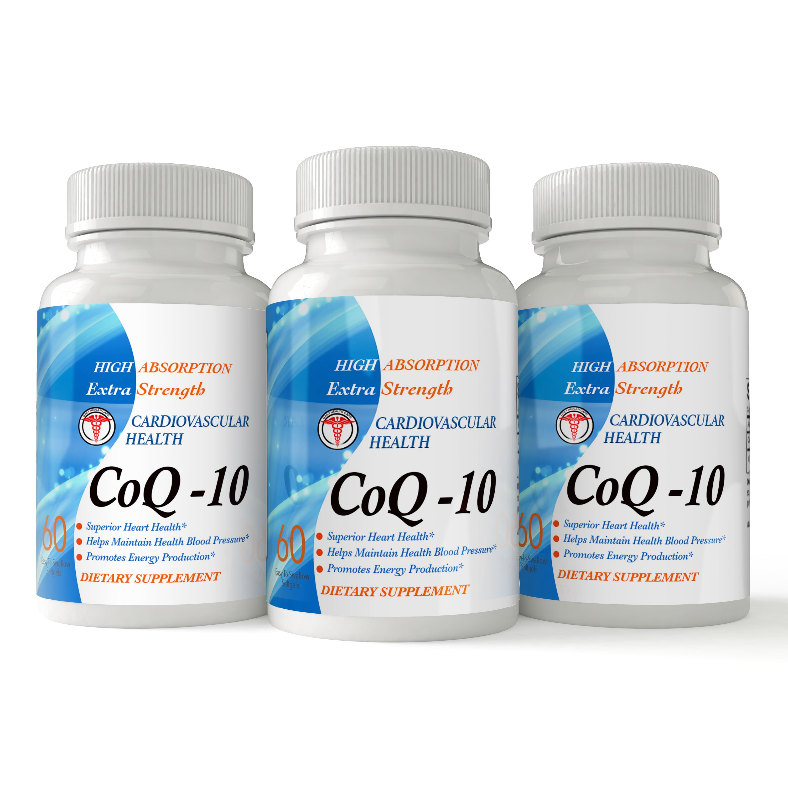 CoQ-10 High Absorption Extra Strength 120mg (3 bottles x 60 Capsules)