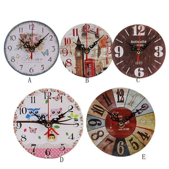 Vaidha Vintage Style Antique Wood Wall Clock for Home Kitchen Office