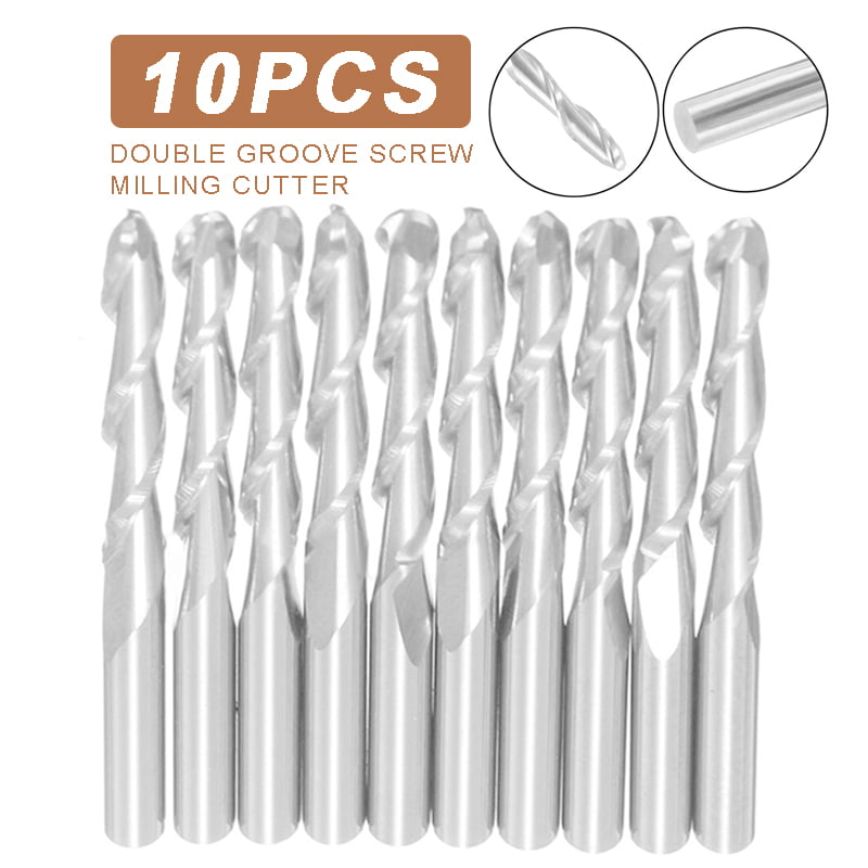 10pcs 2 Flute Carbide Ball Nose End Milling Mill Cutter Mills Router Bits 