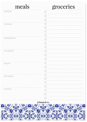 Kitchen Perfect for Weekly Diet Prep Menu Planning Pad 52 Sheets Oriday Weekly Magnetic Meal Planner Notepad with Tear Off Perforated Grocery Shopping List Checklist for Fridge Door 6 X 9