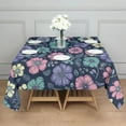 thumbnail image 3 of Pioneer Flower Floral Print Pattern Square Tablecloth,Waterproof Square Table Cover,Wipeable Spillproof Washable Table Cover for Home Kitchen Party Decor 60"x60"(152x152cm), 3 of 6