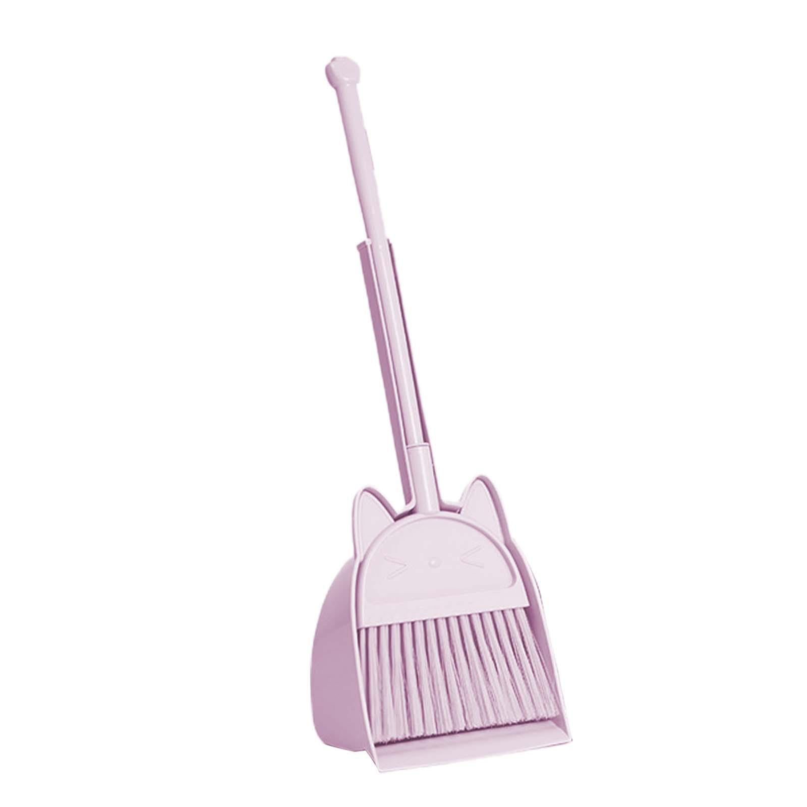 Baseboard Cleaner Tool Handle Broom Dustpan Set Home Small Toy