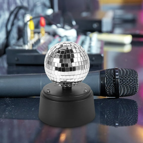 FRCOLOR Portable LED Disco Ball Lamp with Mirror Reflection Battery Operated for Outdoor and Indoor Use  Bars and Party Rooms Creates Stunning Light Effects Battery Not Included