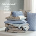thumbnail image 6 of Cotton Bedding Set 7-Piece King 7 Piece Vintage-inspired Collection floral print,Beige/Blue,Comforter Set, 6 of 21