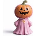 thumbnail image 5 of Halloween Pink Ghost Figurine Decor,Mini Cute Pink Statue with Pumpkin Holding, Decoration for Gift Props Tabletop Home Decorations, Halloween Gift Halloween-Themed Decorations, 5 of 7