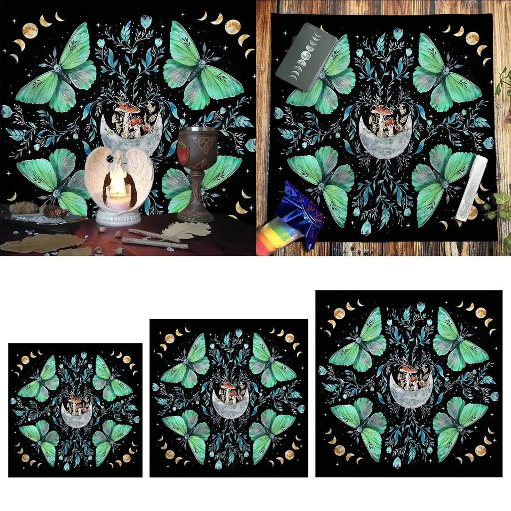 Tarot Reading Tablecloth | Moon & Stars Divination Cloth | Flannel Material | 50x50cm, 60x60cm, 75x75cm Sizes