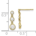 thumbnail image 3 of Quality Gold 10ER323 10K Yellow Gold CZ 3 Stone Dangle Earrings, 3 of 5