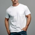 thumbnail image 2 of Men's 280g Crew Neck Pocket Casual Short Sleeve T-Shirt-6 Colors, 2 of 6
