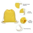 thumbnail image 4 of Uxcell Cotton Drawstring Bags Cotton Drawstring Backpack Foldable Sports Gym Bags Yellow, 4 of 6