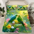 thumbnail image 2 of Feelyou 3D Parrot Bird Twin Sheet Sets, Kawaii Animal Twin Fitted Sheet, Groovy Daisy Flower Floral Flat Sheet, Microfiber Bedroom Decor, 3 Pieces, 2 of 7